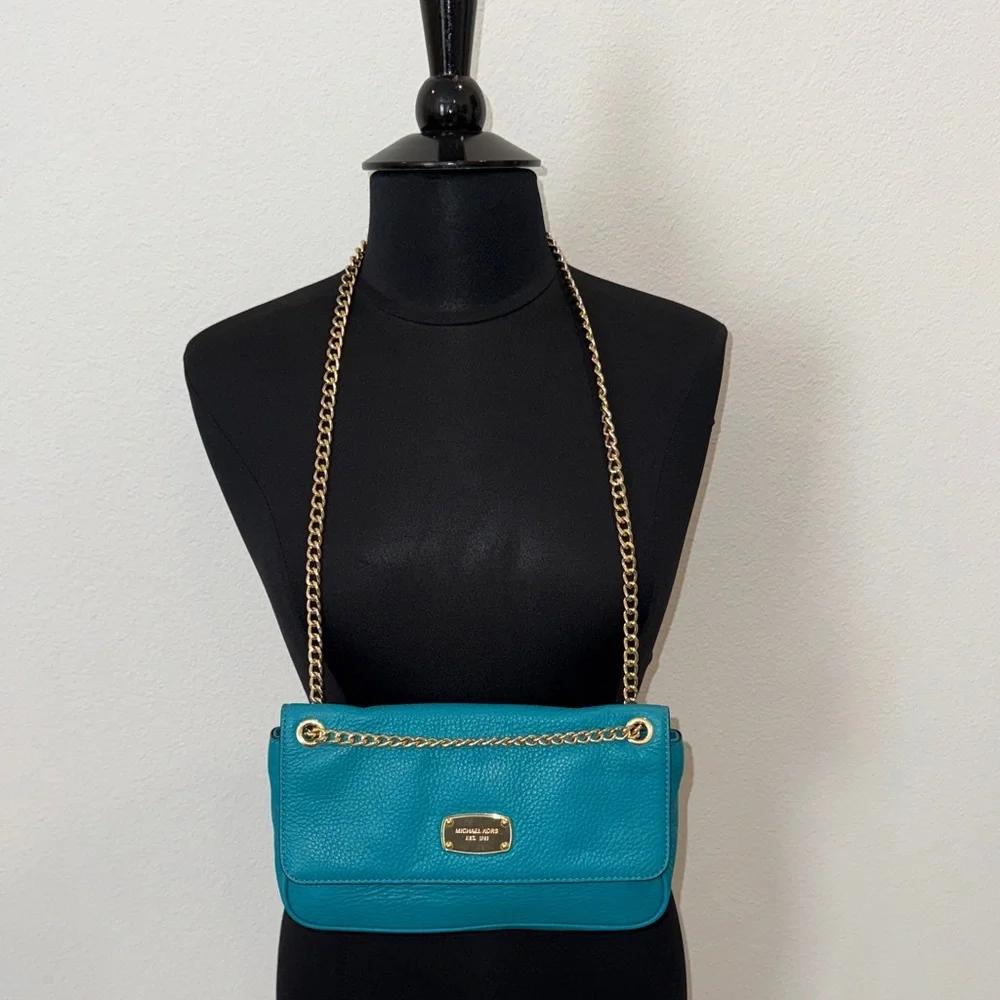 Michael Kors Teal Chain Strap Bag - Picture 1 of 6